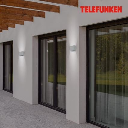 Telefunken 303404TF - LED buitenwandlamp LED/7W/230V IP44 zilver