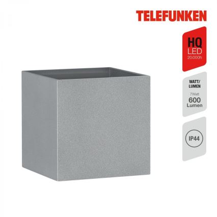 Telefunken 303404TF - LED buitenwandlamp LED/7W/230V IP44 zilver