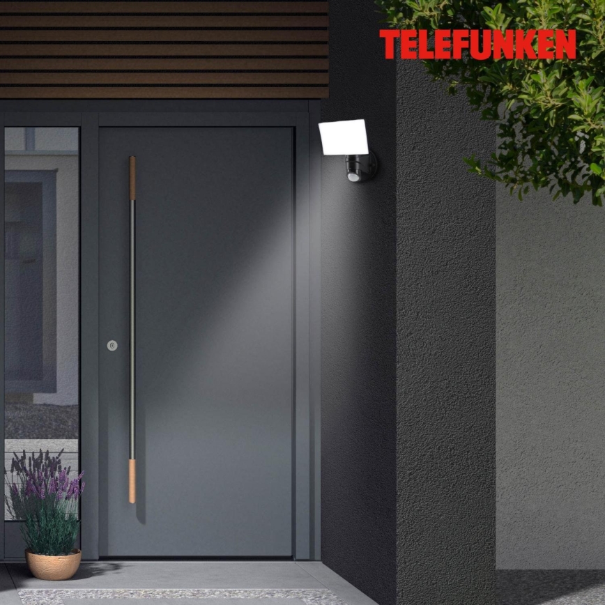 Telefunken 304305TF - Applique murale extérieure avec détecteur LED/24W/230V IP44 noir