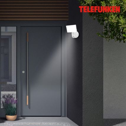 Telefunken 304306TF - Applique murale extérieure avec détecteur LED/16W/230V IP44 blanc
