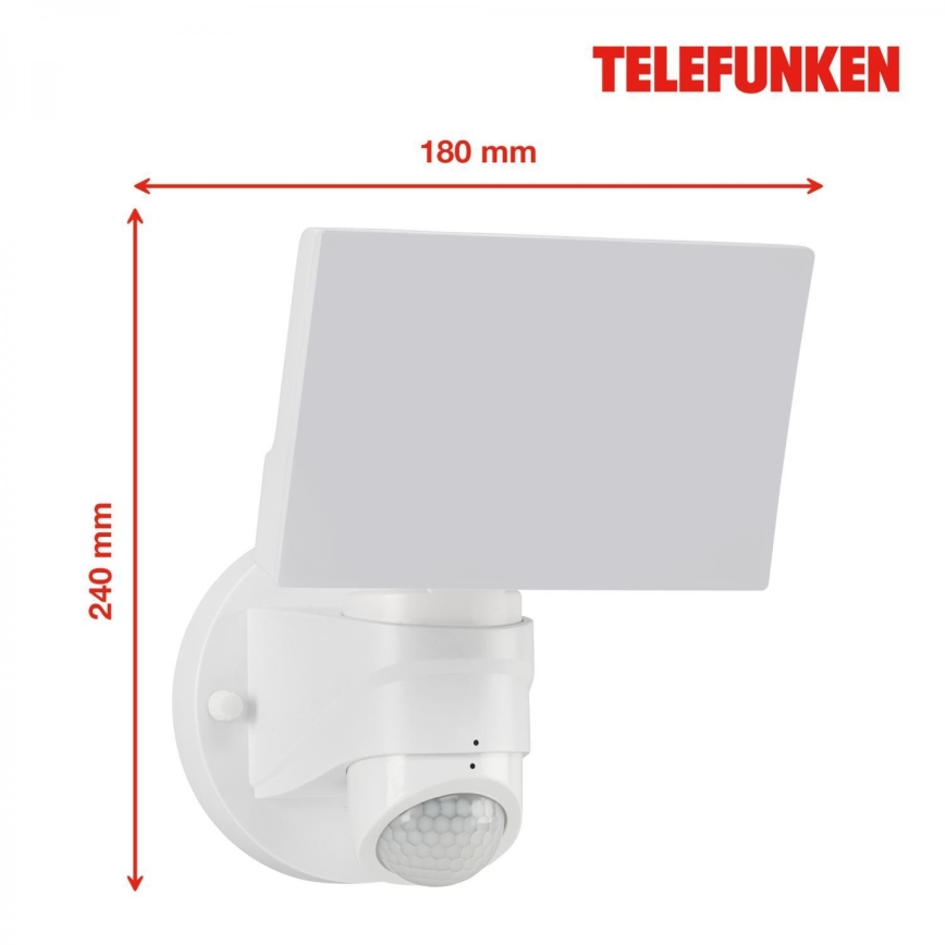 Telefunken 304306TF - Applique murale extérieure avec détecteur LED/16W/230V IP44 blanc