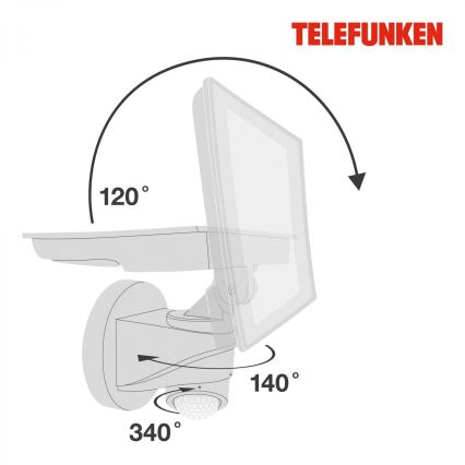 Telefunken 304406TF - LED Buitenwand schijnwerper met sensor LED/20W/230V IP44