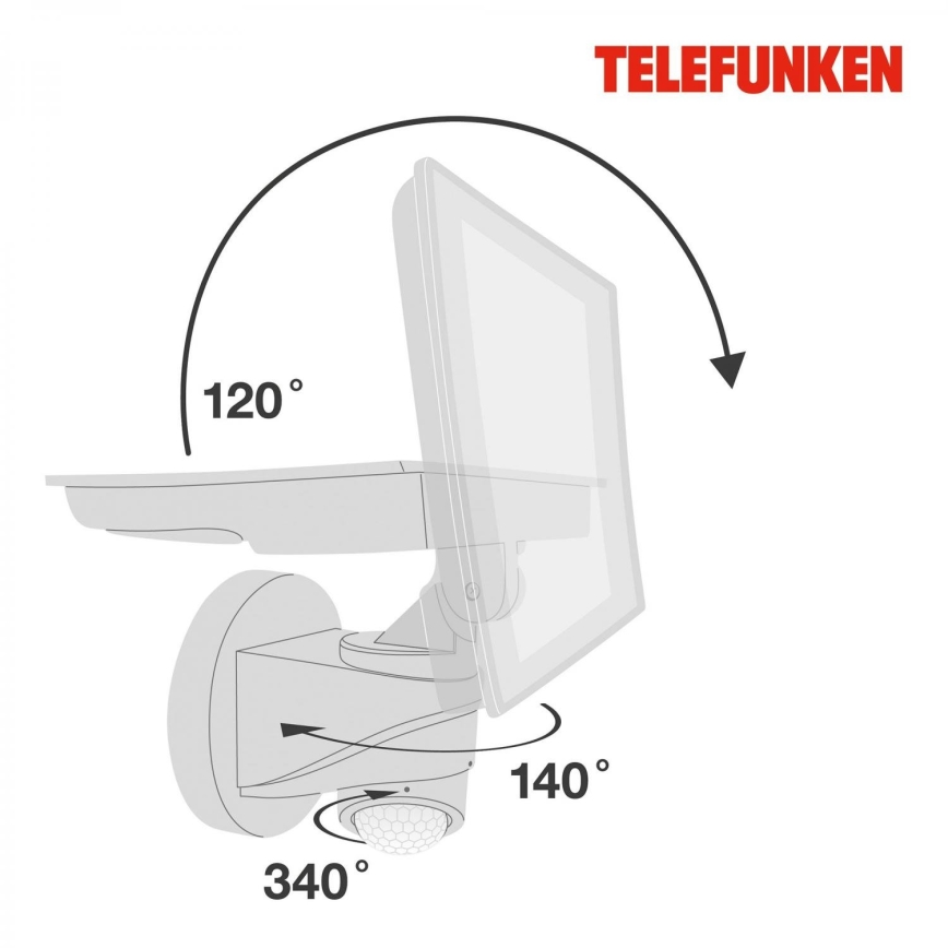 Telefunken 304406TF - LED Buitenwand schijnwerper met sensor LED/20W/230V IP44