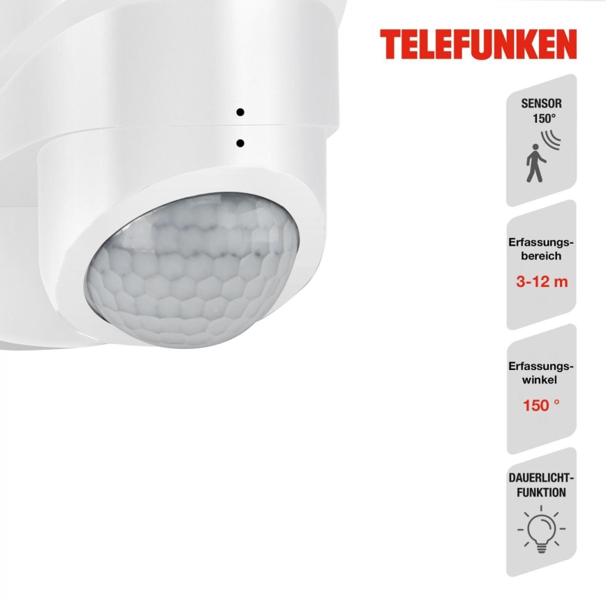 Telefunken 304406TF - LED buitenwandstraler met sensor LED/20W/230V IP44