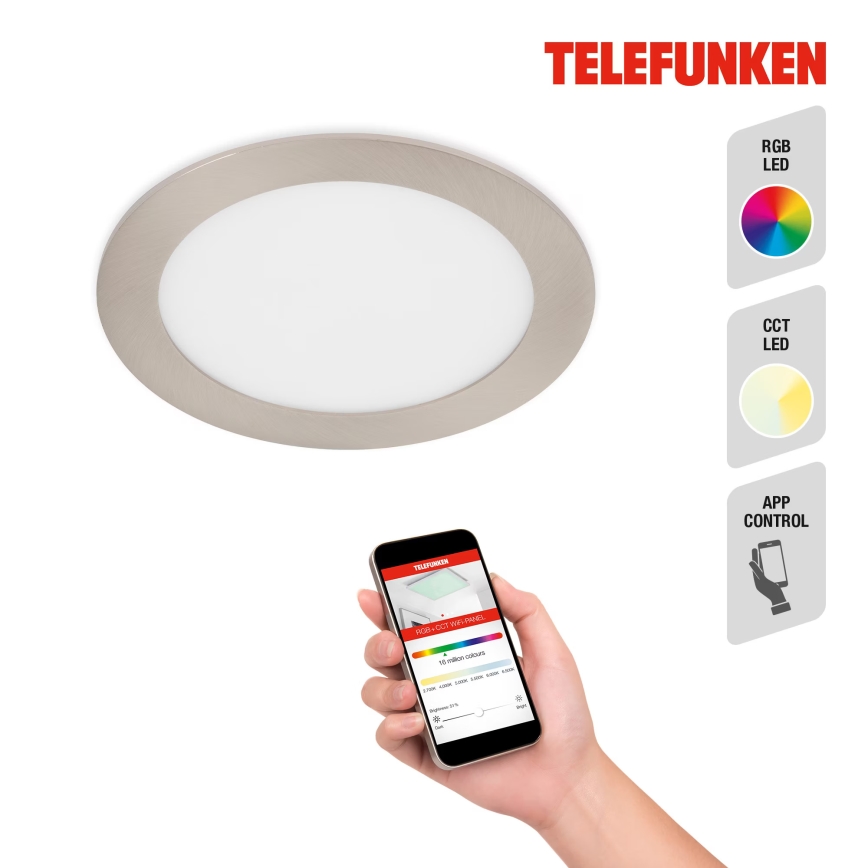 Telefunken 309402TF - LED RGBW Dimbare en hangende badkamer verlichting LED/12W/230V 2700-6500K IP23 Wi-Fi Tuya