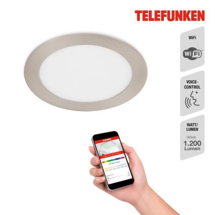Telefunken 309402TF - LED RGBW Spot encastrable salle de bain à intensité variable LED/12W/230V 2700-6500K IP23 Wi-Fi Tuya