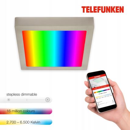 Telefunken 309602TF - LED RGBW Dimbare plafondlamp LED/18W/230V 2700-6500K Wi-Fi Tuya