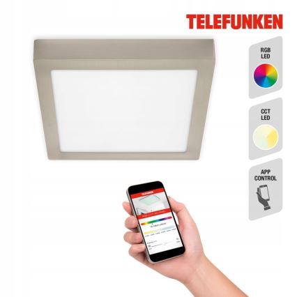 Telefunken 309602TF - LED RGBW Dimbare plafondlamp LED/18W/230V 2700-6500K Wi-Fi Tuya