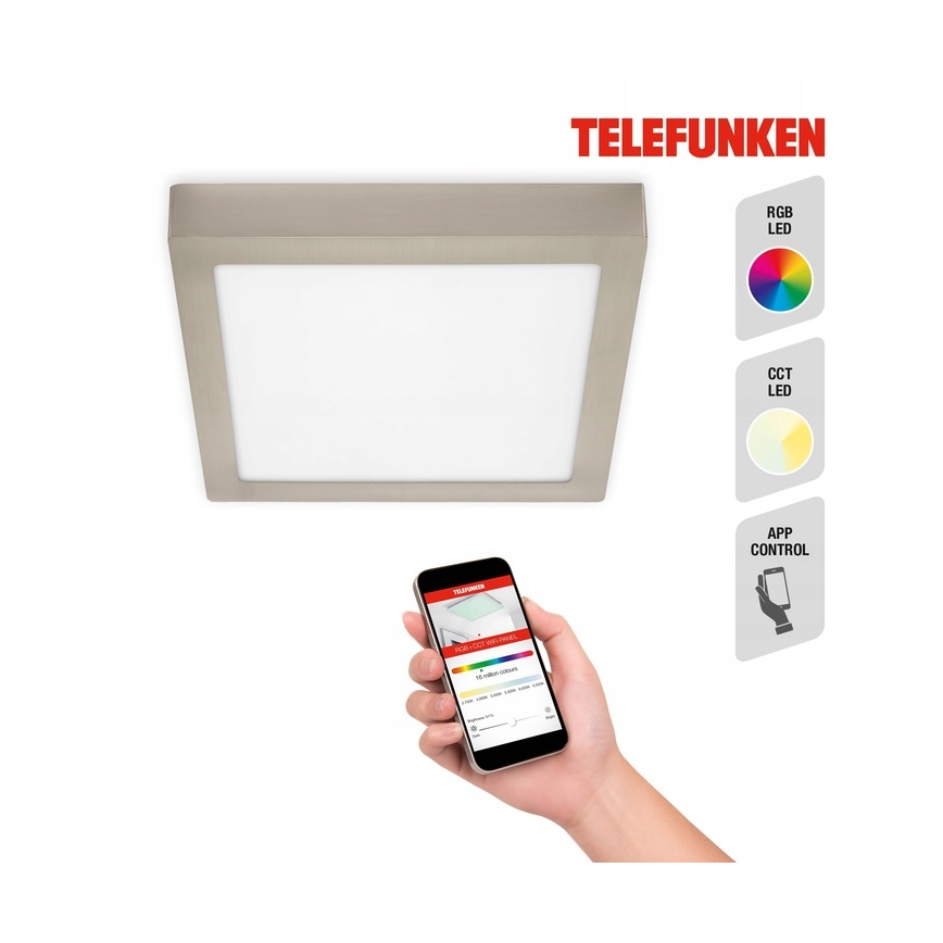 Telefunken 309602TF - LED RGBW Dimbare plafondlamp LED/18W/230V 2700-6500K Wi-Fi Tuya