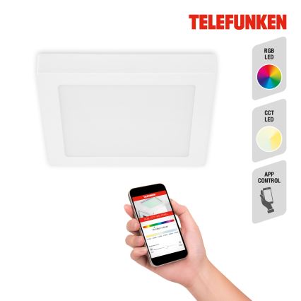 Telefunken 309606TF - LED RGBW Dimbare plafondlamp LED/18W/230V 2700-6500K Wi-Fi Tuya