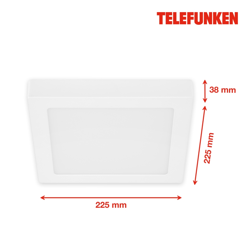 Telefunken 309606TF - LED RGBW Dimbare plafondlamp LED/18W/230V 2700-6500K Wi-Fi Tuya