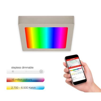 Telefunken 311002TF - LED RGBW Dimbare plafondlamp LED/12W/230V 2700-6500K Wi-Fi Tuya