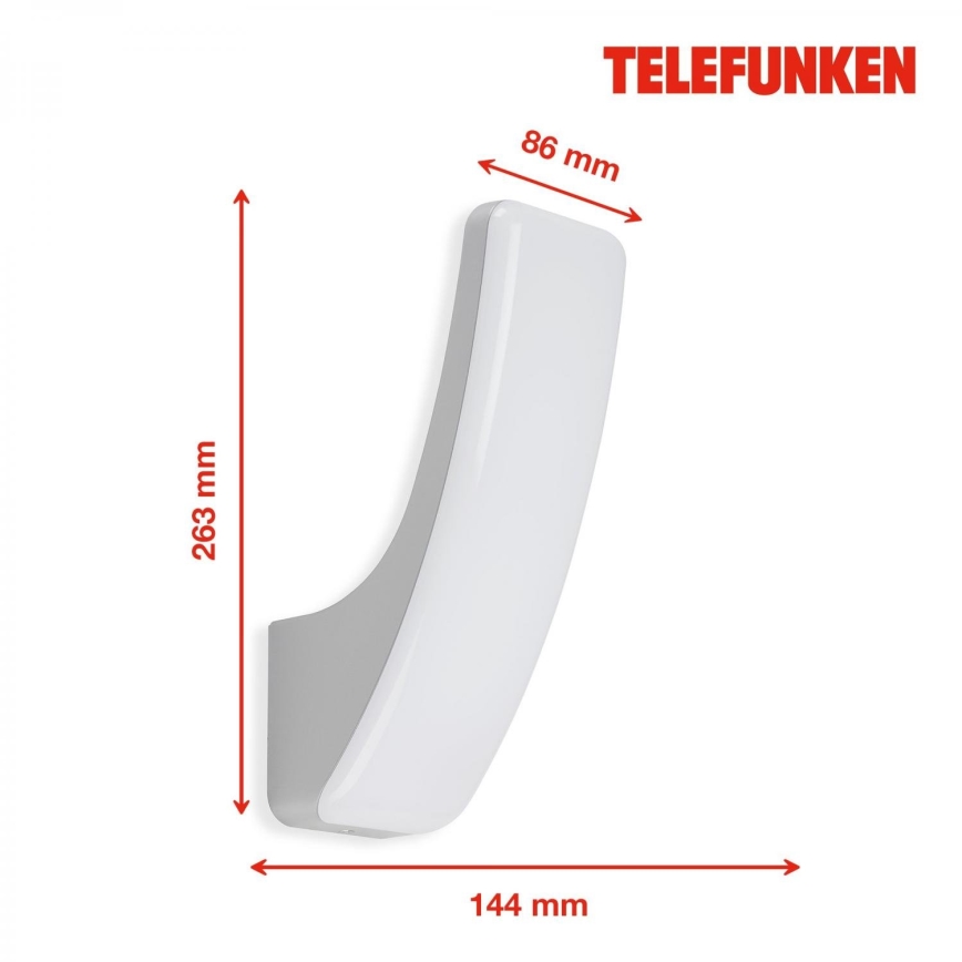 Telefunken 311604TF - LED Wandlamp voor buiten LED/15W/230V IP44 zilver