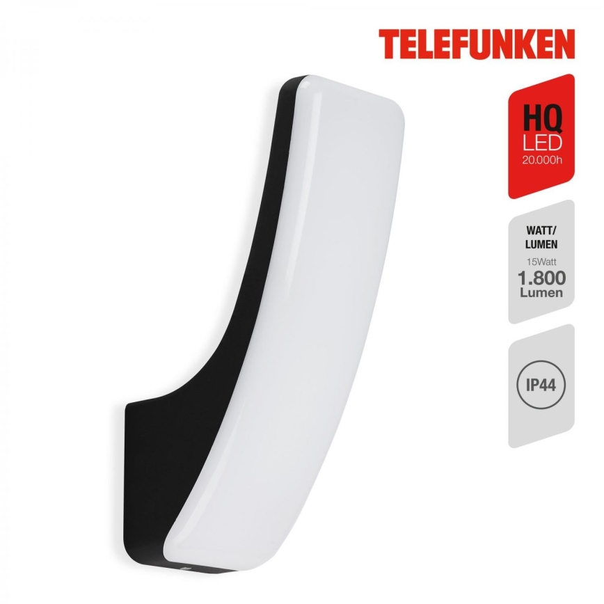 Telefunken 311605TF - LED Wandlamp voor buiten LED/15W/230V IP44 zwart