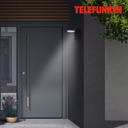 Telefunken 312505TF-LED Buitenwandlamp met sensor LED/10W/230V IP44 zwart