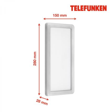 Telefunken 313604TF - LED Wandlamp voor buiten LED/16W/230V IP44 zilver