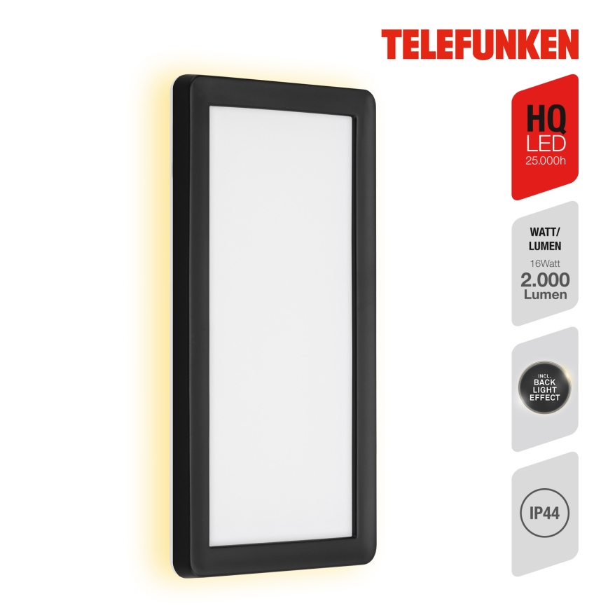 Telefunken 313605TF - LED Wandlamp voor buiten LED/16W/230V IP44 zwart
