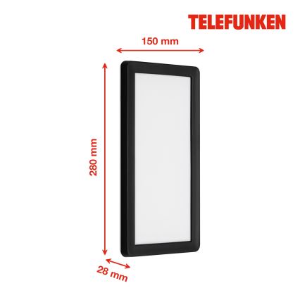 Telefunken 313605TF - LED Wandlamp voor buiten LED/16W/230V IP44 zwart