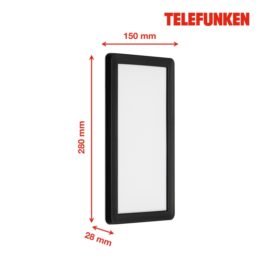 Telefunken 313605TF - LED Wandlamp voor buiten LED/16W/230V IP44 zwart