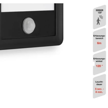 Telefunken 313905TF - Applique murale d'extérieur avec détecteur LED/16W/230V IP44