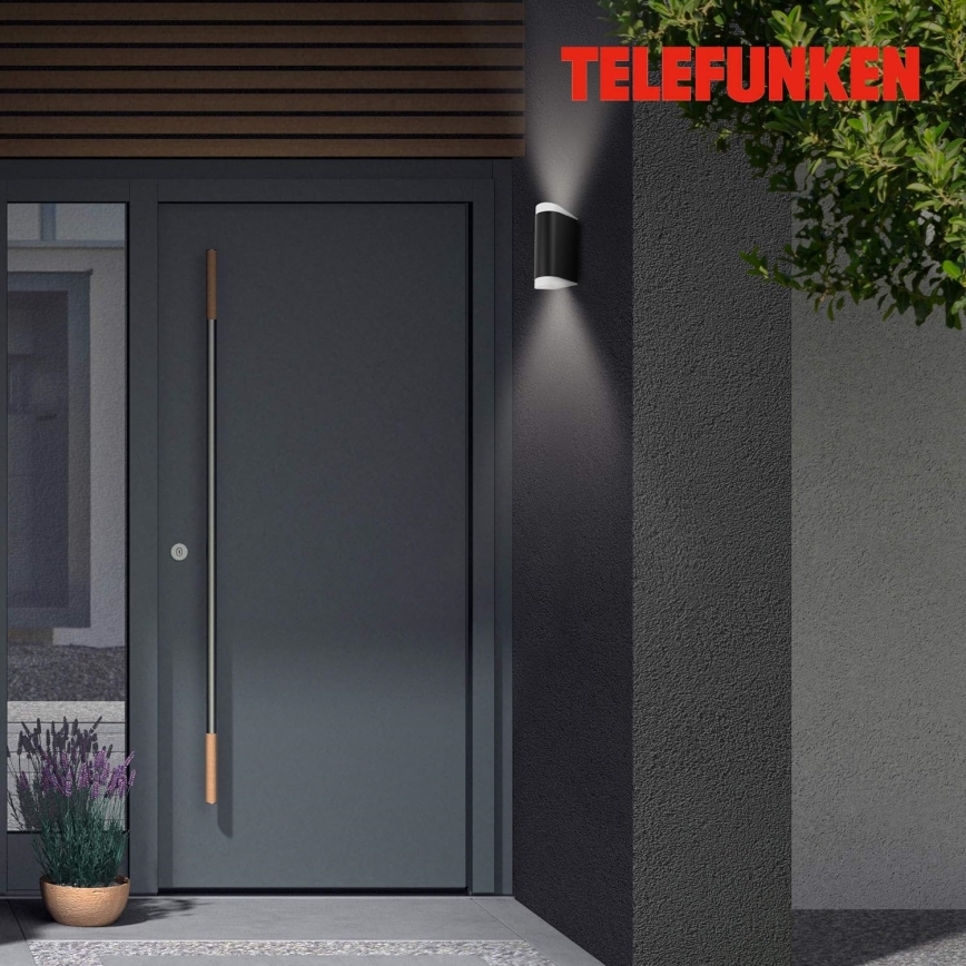 Telefunken 314905TF - LED Wandlamp voor buiten 2xGU10/5W/230V IP44 zwart