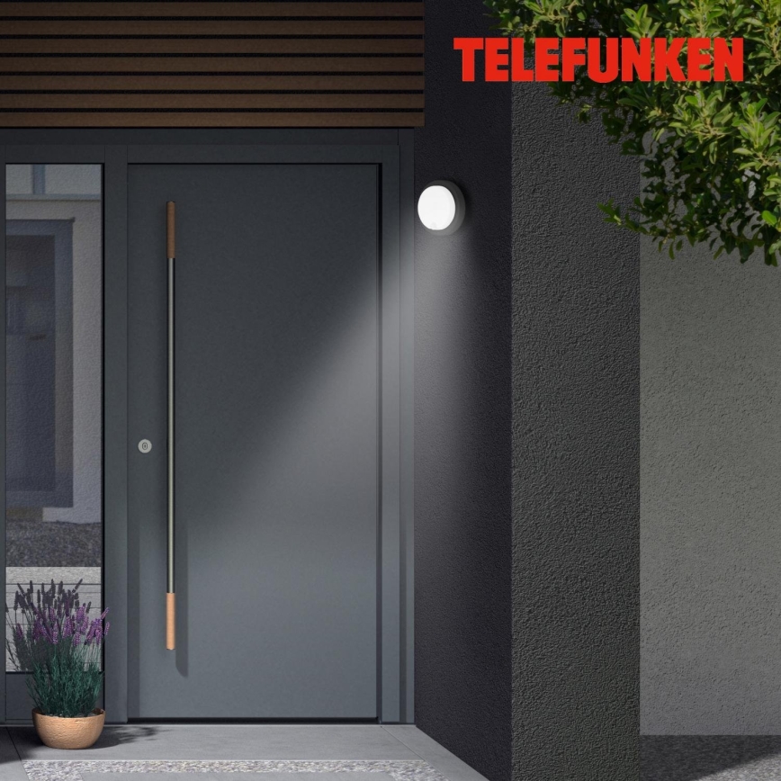 Telefunken 315305TF - Applique murale extérieure avec détecteur LED/12W/230V IP44 noir