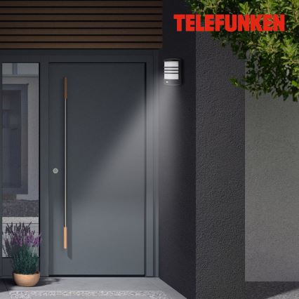 Telefunken 315505TF - LED Wandlamp voor buiten met sensor LED/12W/230V IP44 zwart