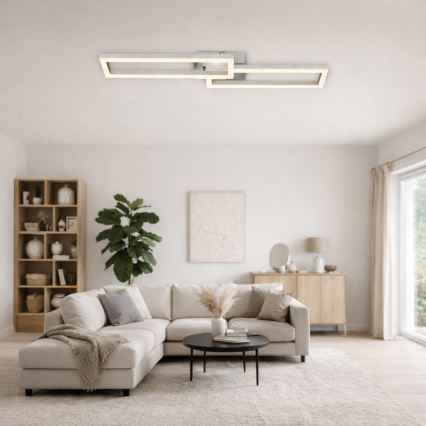 Telefunken 316108TF - LED RGBW dimbare plafondlamp FRAME LED/40W/230V 3000-6500K Wi-Fi Tuya mat chroom