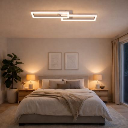 Telefunken 316108TF - LED RGBW dimbare plafondlamp FRAME LED/40W/230V 3000-6500K Wi-Fi Tuya mat chroom