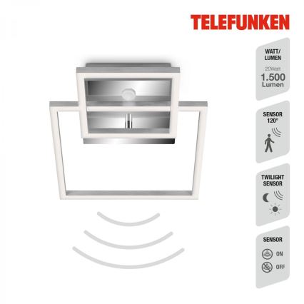 Telefunken 318608TF - LED Plafondlamp met sensor FRAME LED/17W/230V 3000K mat chroom