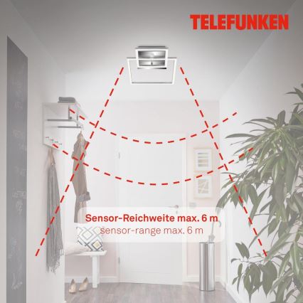Telefunken 318608TF - Plafonnier avec détecteur FRAME LED/17W/230V 3000K chrome mat