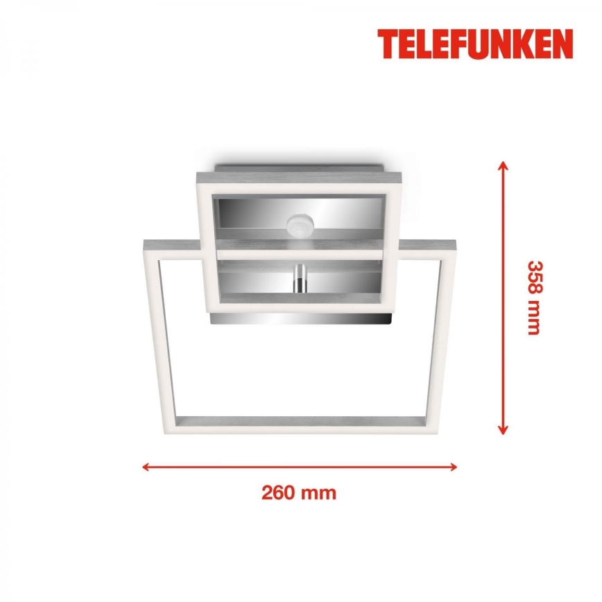 Telefunken 318608TF - Plafonnier avec détecteur FRAME LED/17W/230V 3000K chrome mat