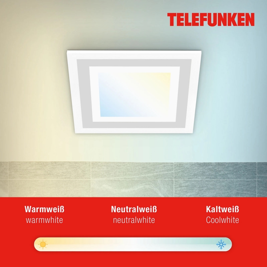Telefunken 318706TF - Panneau RGBW LED dimmable 18W/230V 3000-6500K + télécommande