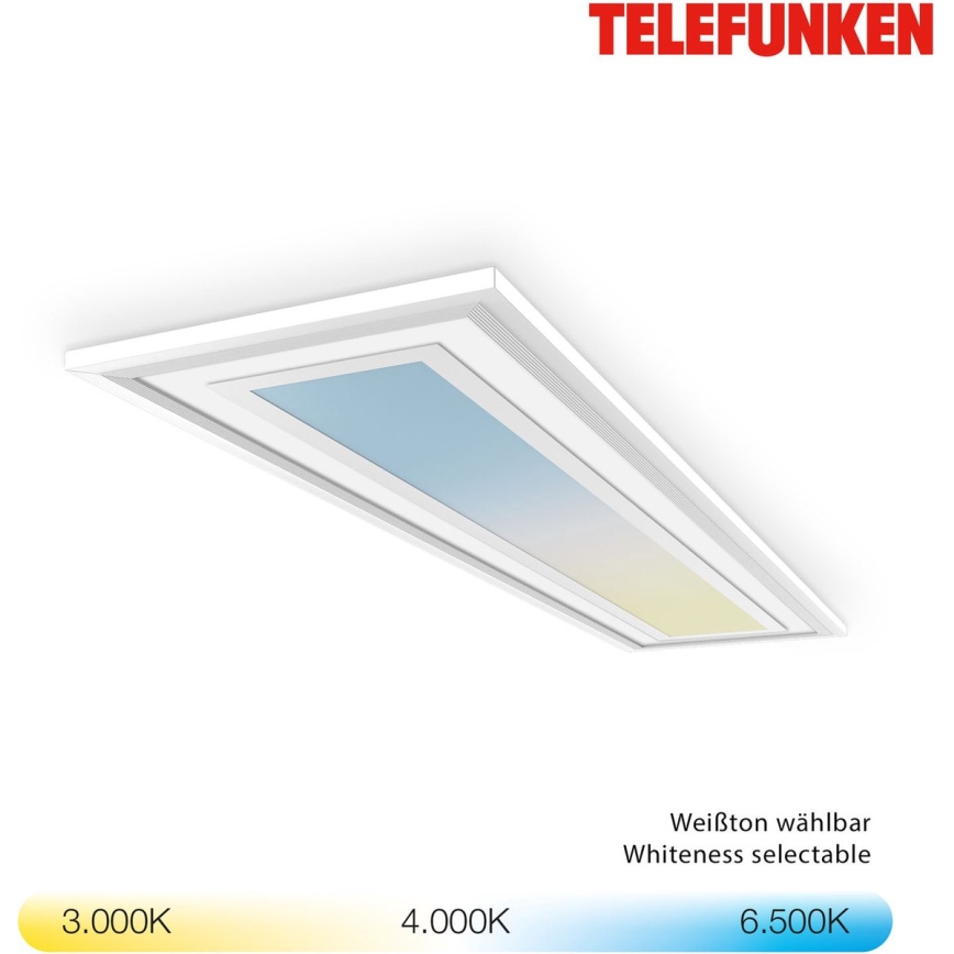 Telefunken 318906TF - LED RGBW dimbare plafondlamp LED/24W/230V 3000-6500K 25x100 cm + afstandsbediening