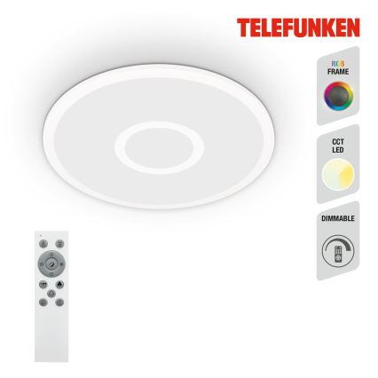 Telefunken 319306TF - LED RGBW Dimbare lamp LED/22W/230V 2700-6500K + afstandsbediening