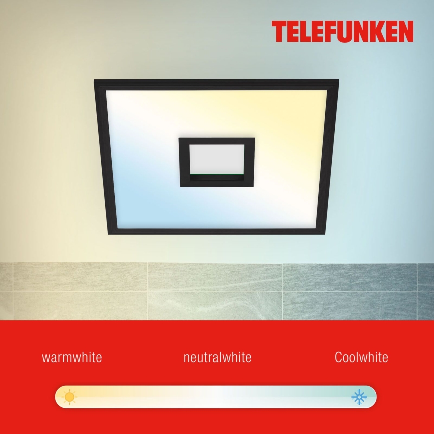 Telefunken 319405TF - LED RGBW Dimbare lamp LED/24W/230V 2700-6500K zwart + afstandsbediening