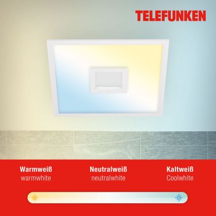 Telefunken 319406TF - Plafonier RGBW à intensité variable LED/24W/230V 2700-6500K blanc + télécommande