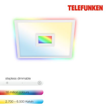 Telefunken 319506TF - RGBW dimbare plafondlamp LED/36W/230V 2700-6500K wit + afstandsbediening