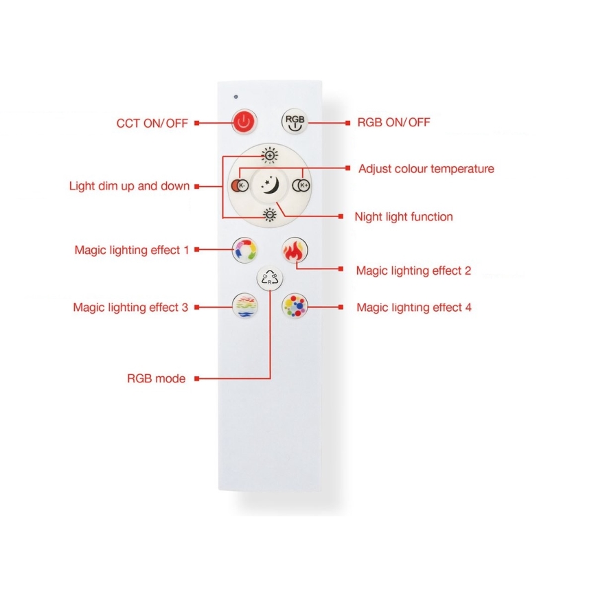Telefunken 319704TF - Dimbare LED RGB plafondlamp LED/24W/230V 3000-6500K + afstandsbediening