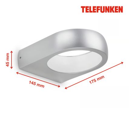 Telefunken 320204TF - LED buitenwandlamp LED/6,5W/230V IP44 mat chroom
