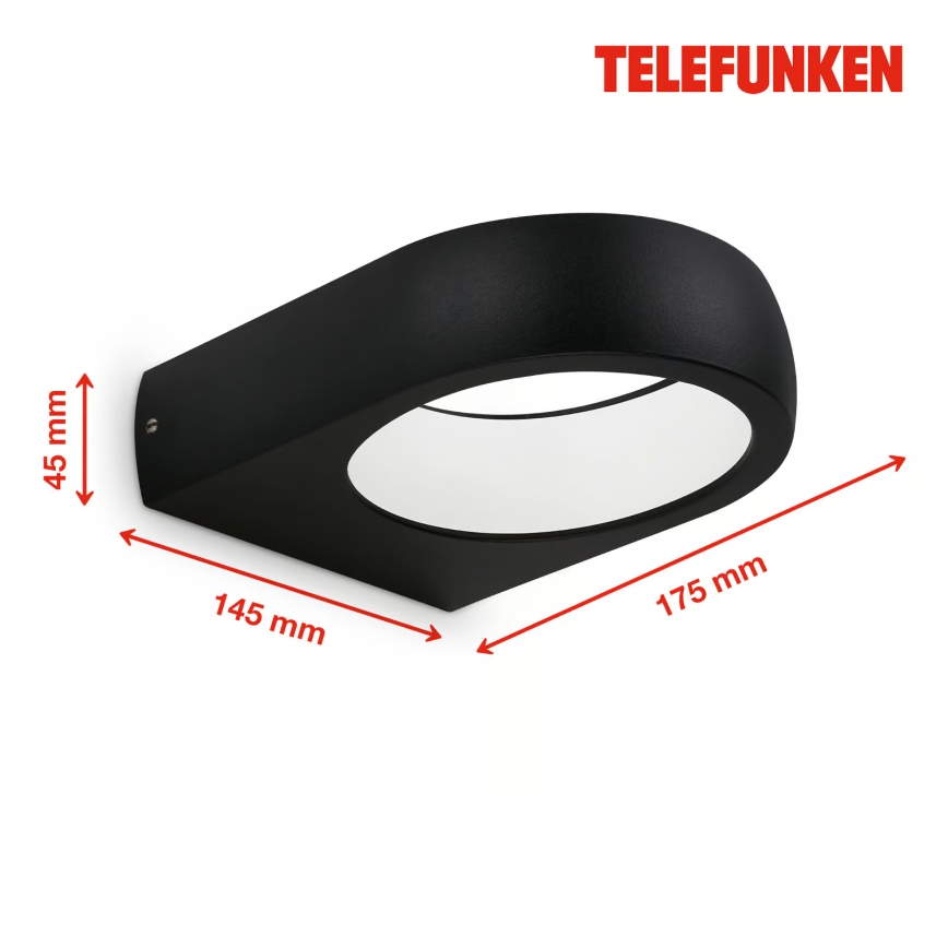 Telefunken 320205TF - LED buitenwandlamp LED/7,5W/230V IP44 zwart