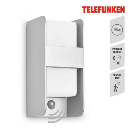 Telefunken 321104TF - Wandlamp voor buiten met sensor 1xE27/12W/230V IP44 wit