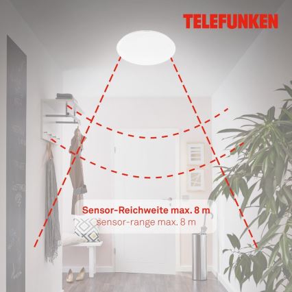 Telefunken 601306TF - LED Badkamer plafondlamp met sensor LED/20W/230V IP44 diameter 40 cm