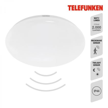 Telefunken 601306TF - Plafonnier salle de bain avec détecteur LED/20W/230V IP44 d. 40 cm