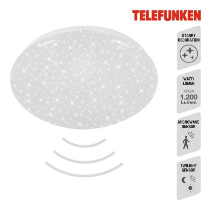 Telefunken 601706TF - Plafonnier avec détecteur LED/12W/230V d. 27 cm