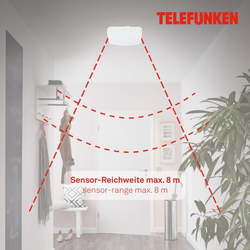 Telefunken 601906TF - LED plafondlamp met sensor LED/12W/230V 4000K