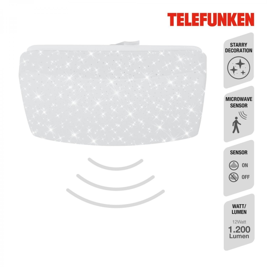 Telefunken 601906TF - LED plafondlamp met sensor LED/12W/230V 4000K
