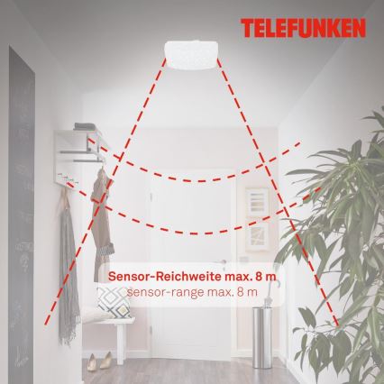 Telefunken 601906TF - Plafonnier avec détecteur LED/12W/230V 4000K