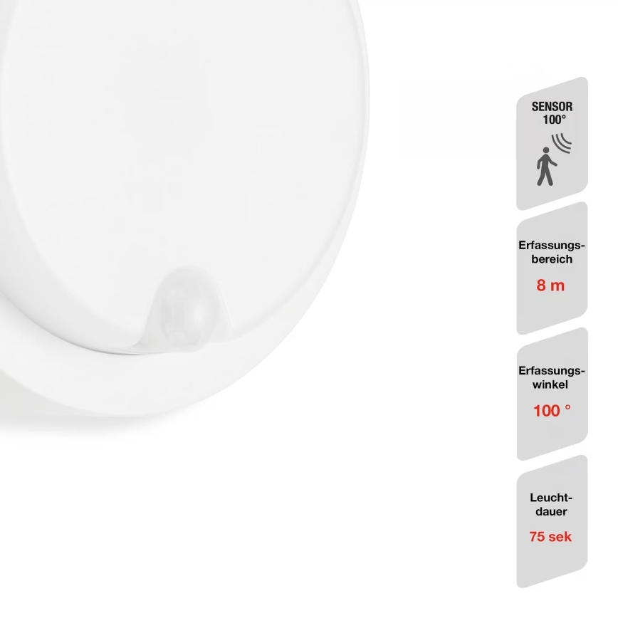 Telefunken - Applique murale d'extérieur LED avec capteur crépusculaire et détecteur de mouvement LED/12W/230V IP44 blanche