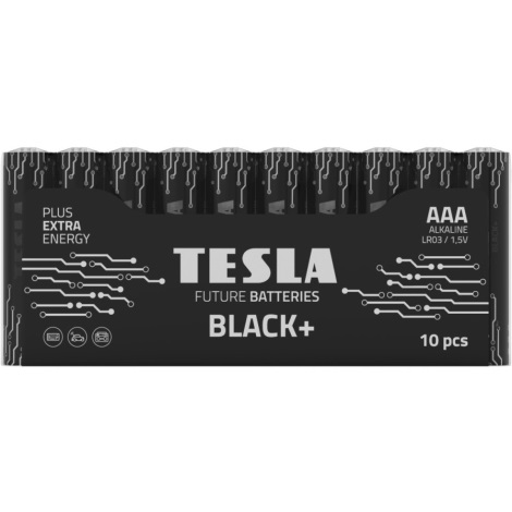 Tesla Batteries - 10 st. Alkaline batterij AAA BLACK+ 1,5V